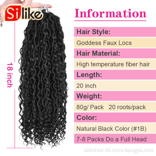 18inch Long Curly Ombre Brown Goddess Faux Locs Crochet Braiding Hair Women Fluffy Passion Twist Synthetic Hair Extensions